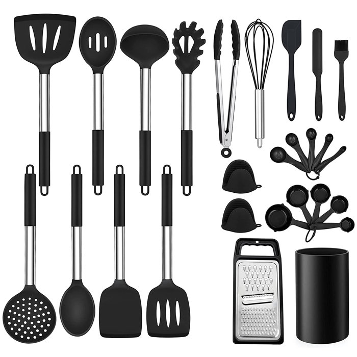 DGPCT 27 Piece Cooking Utensil Set with Utensil Crock Wayfair